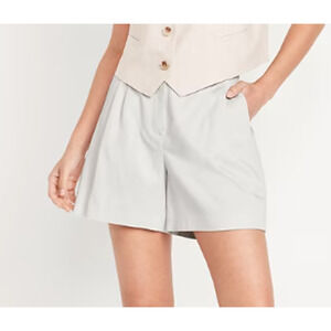 Old Navy Extra High Waisted Taylor Trouser Silver Gray Shorts NEW Womens Large